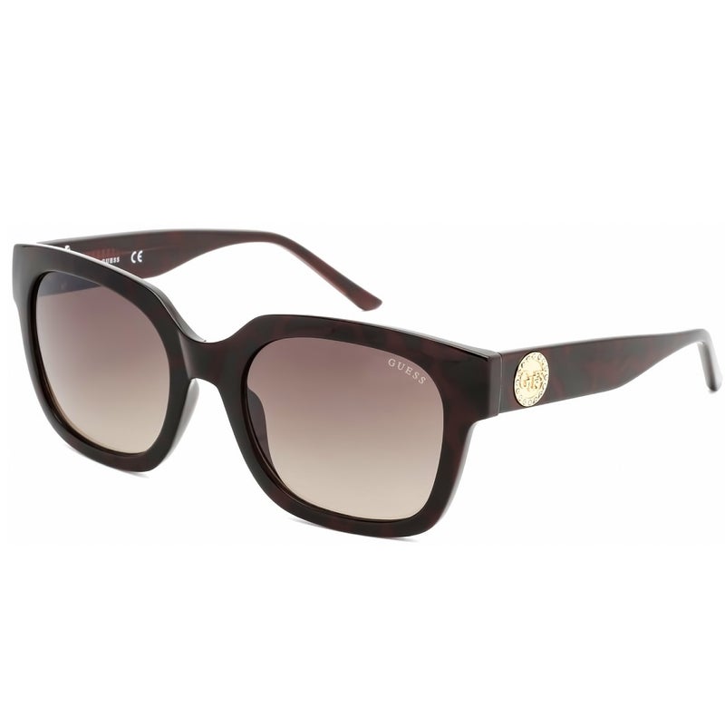 GUESS نظارة شمسية بإطار مربع كامل الحواف GF6128 52F - حجم العدسة: 55 ملم - هافانا داكنة - Image 1